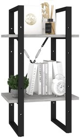 vidaXL Βιβλιοθήκη με 2 Ράφια Γκρι Σκυρ. 40 x 30 x 70 εκ. Επεξ. Ξύλο