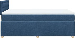 vidaXL Κρεβάτι Boxspring με Στρώμα Μπλε 120x190 εκ. Υφασμάτινο