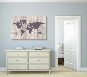 Εικόνα σε καφέ φελλό χάρτη σε ξύλινο φόντο - 120x80  transparent