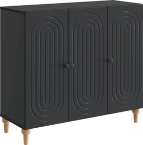 vidaXL Πλαϊνό γραφείο Μαύρο 89 x 34,5 x 80 εκ Επεξεργασμένο Ξύλο
