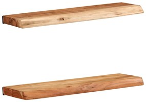 vidaXL Ράφια Τοίχου 2 τεμ. 60x20x3,5 εκ. από Μασίφ Ξύλο Ακακίας