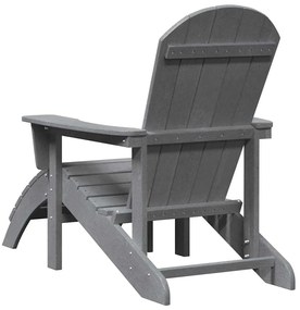 vidaXL Καρέκλα Adirondack με Ποδόστρωμα Ανοιχτό Γκρι HDPE