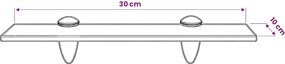vidaXL Ράφι Τοίχου 8 χιλ. 30 x 10 εκ. Γυάλινο