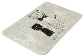 Χαλί μπάνιου Chilai Home 359CHL4170, 40x60 cm, 100% αντιαλλεργικό μικρο-πολυαμίδιο, Μαύρο / Λευκό