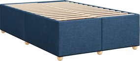 vidaXL Κρεβάτι Boxspring με Στρώμα Μπλε 120x190 εκ. Υφασμάτινο