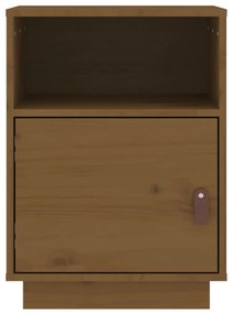 vidaXL Κομοδίνο 2 τεμ. Καφέ Μελί 40x34x55 εκ από Μασίφ Ξύλο Πεύκου