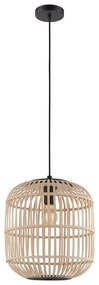 Φωτιστικό Οροφής Κρεμαστό Bordesley 43216 Natural-Black Eglo Metal,Wood