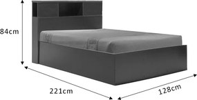 Κρεβάτι OLYMPUS pakoworld σε χρώμα wenge 120x200εκ