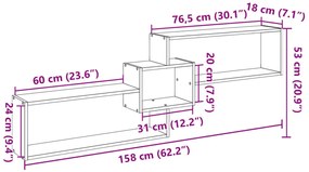 ΝΤΟΥΛΑΠΙ ΤΟΙΧΟΥ ΓΚΡΙ SONOMA 158X18X53ΕΚ. ΑΠΟ ΕΠΕΞΕΡΓΑΣΜΕΝΟ ΞΥΛΟ 854819