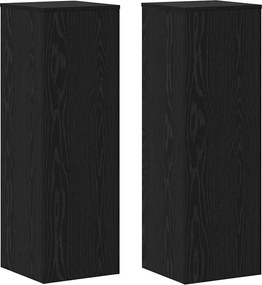vidaXL Βάση φυτών 2 pcs Μαύρη Οξυά 33 x 33 x 100 cm Επεξεργασμένο ξύλο