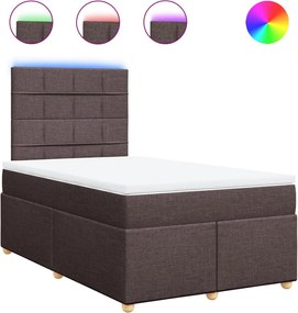 vidaXL Κρεβάτι Boxspring με Στρώμα Σκούρο Καφέ 120x190 εκ Υφασμάτινο