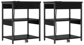 vidaXL Κουτιά Κρεβατοκάμαρας 2 pcs Μαύρη δρυς 41 x 31 x 51 εκ.