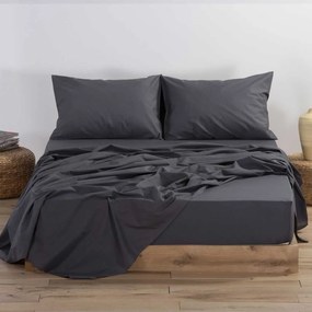 Σεντόνι King Size Με Λάστιχο (180x200+35) Nef-Nef Homeware Basic Γκρι