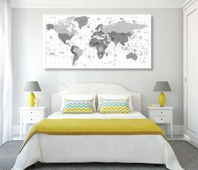 Εικόνα σε γκρι φελλό χάρτη σε λευκό φόντο - 120x60  wooden