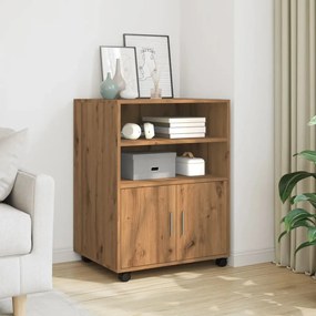 Ντουλάπι Τροχήλατο Αρτισιανή Δρυς 60x48x81 εκ. από Επεξ. Ξύλο