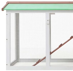 vidaXL Κλουβί Κουνελιών Μεγάλο Καφέ/Λευκό 145 x 45 x 84 εκ. Ξύλινο