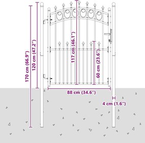 vidaXL Πύλη Φράχτη με Ακίδες EMMEN 150 x 100 cm
