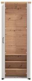 Έπιπλο Εισόδου Valencia P2OG Λευκό - Artisan Oak - Λευκό Μάτ 75x41x194,5 εκ. 75x41x194.5 εκ.