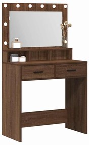 vidaXL Κομοδίνο με ράφι Καφέ δρυς 79 x 41 x 135 cm Επεξεργασμένο ξύλο