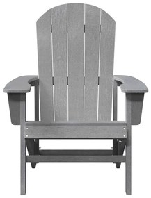 vidaXL Πολυθρόνα Adirondack ανοιχτό γκρι, 74x82x91 εκ. HDPE