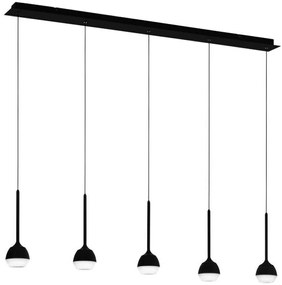 Φωτιστικό Οροφής - Ράγα 39712 Nucetto Led/5 Black-Clear Eglo Metal, Glass