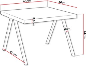 Τραπεζάκι σαλονιού Irida - 60.00Χ60.00Χ44.00cm