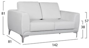 Σετ σαλονιού KENZIE 3 τεμ με PU Λευκό