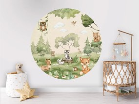 Woodland Joy Ταπετσαρια Τοιχου Πρασινο Στρογγυλη 80cm