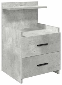 vidaXL Κομοδίνο με 2 Συρτάρια Γκρι Σκυρόδεμα 40x36,5x62 εκ.