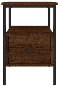 vidaXL Κομοδίνα 2 τεμ. Καφέ Δρυς 34 x 36 x 50 εκ. Επεξεργασμένο Ξύλο