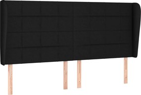 vidaXL Κρεβάτι Boxspring με Στρώμα Μαύρο 200x200 εκ. Υφασμάτινο