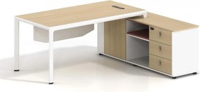 THESIS Γραφείο Αναστρέψιμη Γωνία, Απόχρωση Beech - Άσπρο   1τμχ