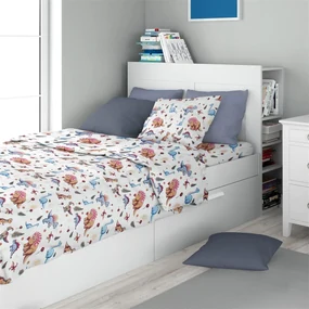 Σετ Σεντόνια 2τμχ Βαμβακερά Μονά 160x240εκ. Dinosaur 519 White-Blue Dimcol