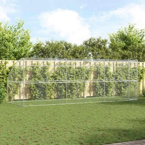 vidaXL Κλουβί Σκύλου 3 pcs Ασημί 6 x 2 x 2 m Γαλβανισμένος χάλυβας