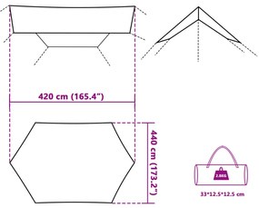 Μουσαμάς Κάμπινγκ Αδιάβροχος Μπλε 420x440 εκ. - Μπλε