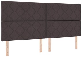 vidaXL Κρεβάτι με Στρώμα Σκούρο Καφέ 200x200 εκ. Υφασμα