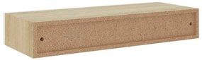 vidaXL Ράφι Επιτοίχιο με Συρτάρι Δρυς/Λευκό 60 x 23,5 x 10 εκ. από MDF