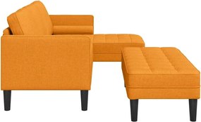 vidaXL Σετ Καναπέ με μαξιλάρι 2 pcs Σκούρο κίτρινο Πολυεστέρας