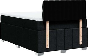 vidaXL Κρεβάτι Boxspring με Στρώμα Μαύρο 120x200 εκ. Υφασμάτινο