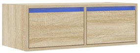 ντουλάπι τηλεόρασης με φώτα LED Sonoma Oak 75x35,5x25 cm - Καφέ