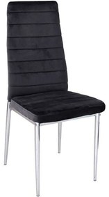 Καρέκλα Jetta ΕΜ966Χ,7Κ 40x50x95cm Chrome-Black Velvet, Metal
