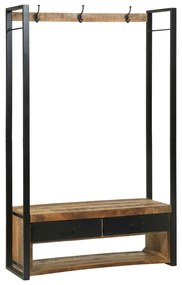 vidaXL Ράφι Ρούχων με γάντζους και ράφια 110x40x185 εκ. Μασίφ ξύλο μάνγκο