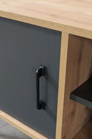 Έπιπλο Τηλεόρασης Sapphire Δρυς / Ανθρακί SOCLAR 100x35x20