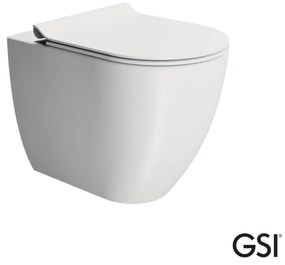 GSI Pura Swirl Λεκάνη πισω/κατωστόμια 55εκ με κάλυμμα βακελίτη Super Slim Soft Close Αποσπώμενο White Matt