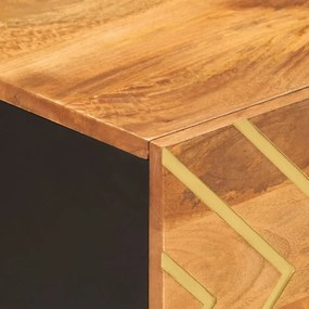 vidaXL Τραπεζάκι Σαλονιού Καφέ/Μαύρο 80x50x40εκ. από Μασίφ Ξύλο Μάνγκο