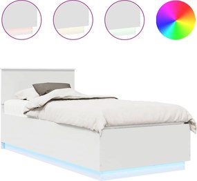 vidaXL Σκελετός Κρεβατιού Λευκό 90 x 200 cm Επεξεργασμένο ξύλο