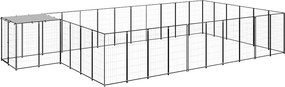 vidaXL Σπιτάκι Σκύλου Μαύρο 19,36 μ² Ατσάλινο