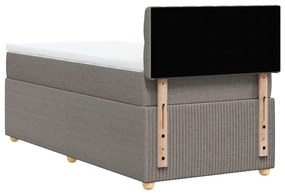 Κρεβάτι Boxspring με Στρώμα Taupe 90x200 εκ. Υφασμάτινο - Μπεζ-Γκρι