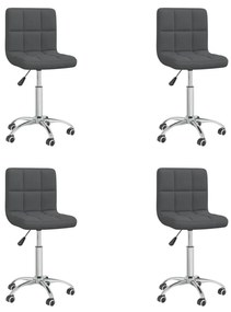 vidaXL Καρέκλες Τραπεζαρίας Περιστρεφόμενες 4 τεμ Σκ. Γκρι Υφασμάτινες
