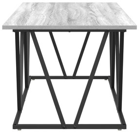 vidaXL Γκρι τραπέζι καφέ 100x50x40 εκ. Φτιαγμένο από επεξεργασμένο ξύλο και μέταλλο